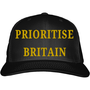 Prioritise Britain Snapback Trucker Cap - Gold on Black