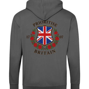 Prioritise Britain Shield Zip-Up Hoodie