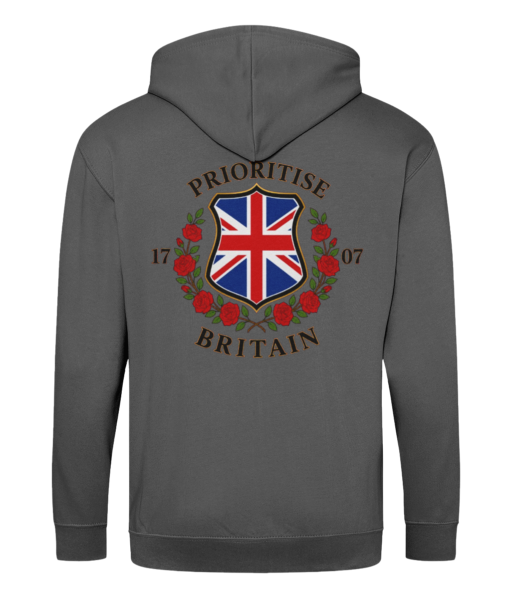 Prioritise Britain Shield Zip-Up Hoodie