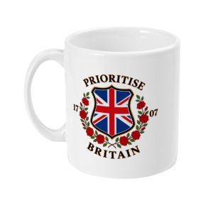 Prioritise Britain Shield mug